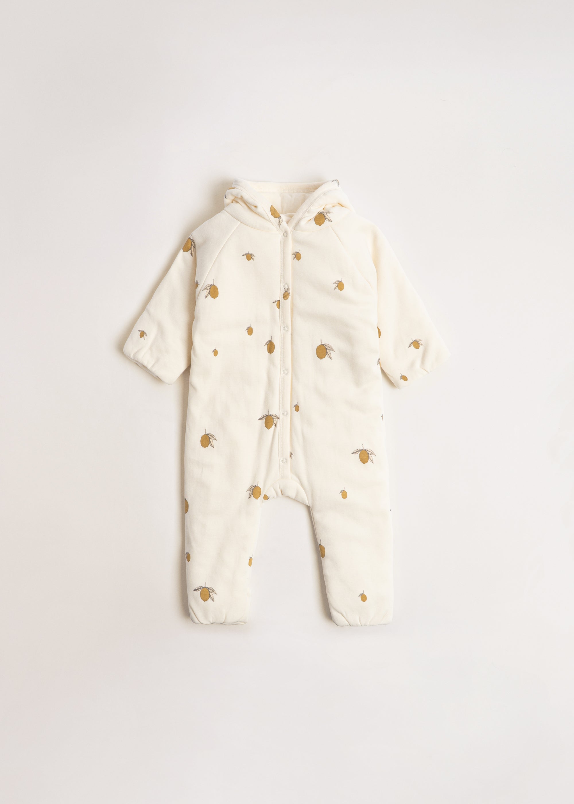 NEWBORN ONESIE WITH HOOD - lemon – Konges Sløjd®