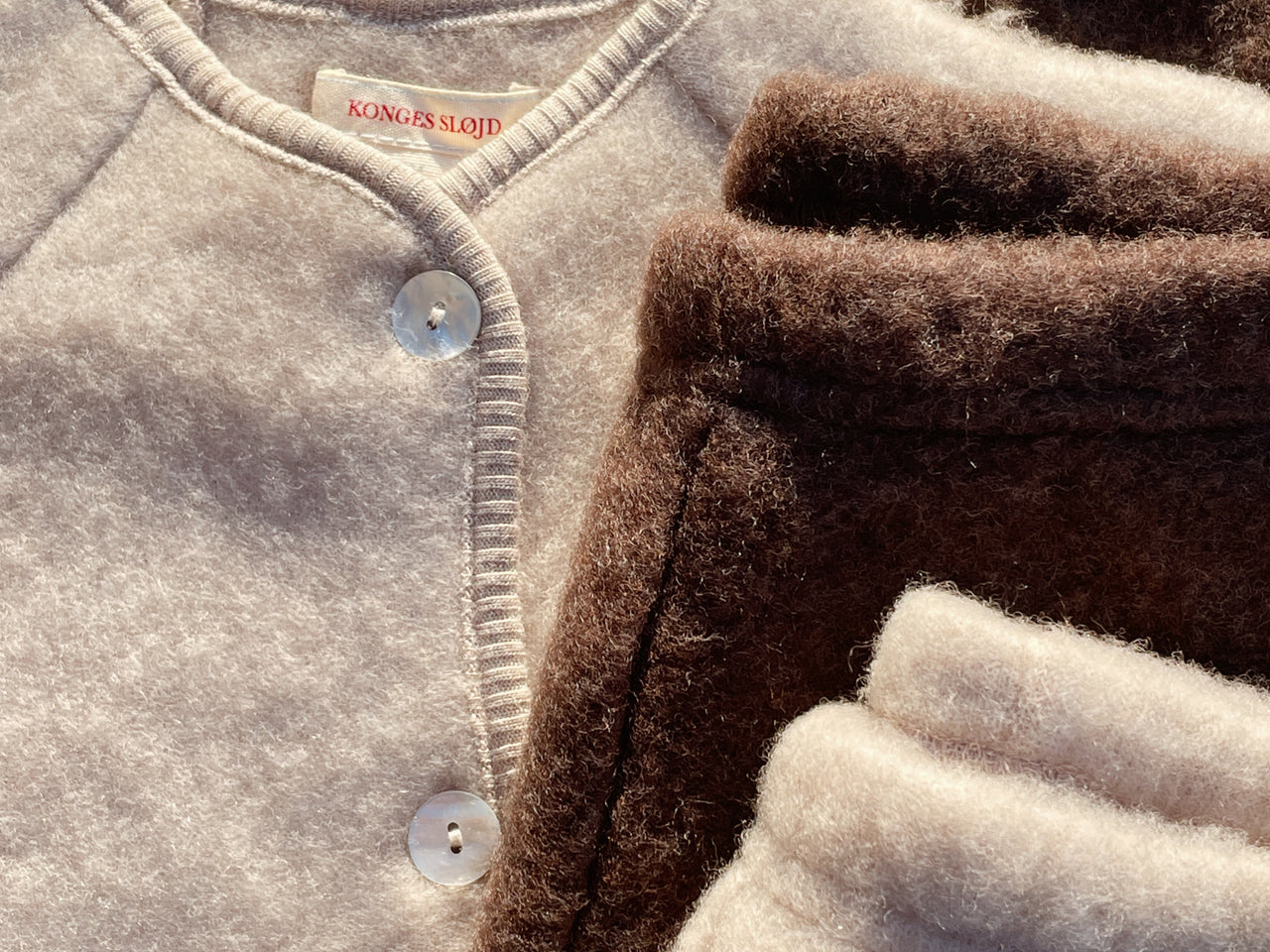 Konges Sløjd A/S JERSEY PANTS oatmeal melange