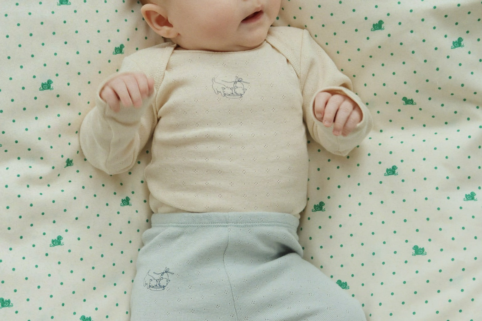 Konges Sløjd A/S JERSEY PANTS buttercream/pearl blue