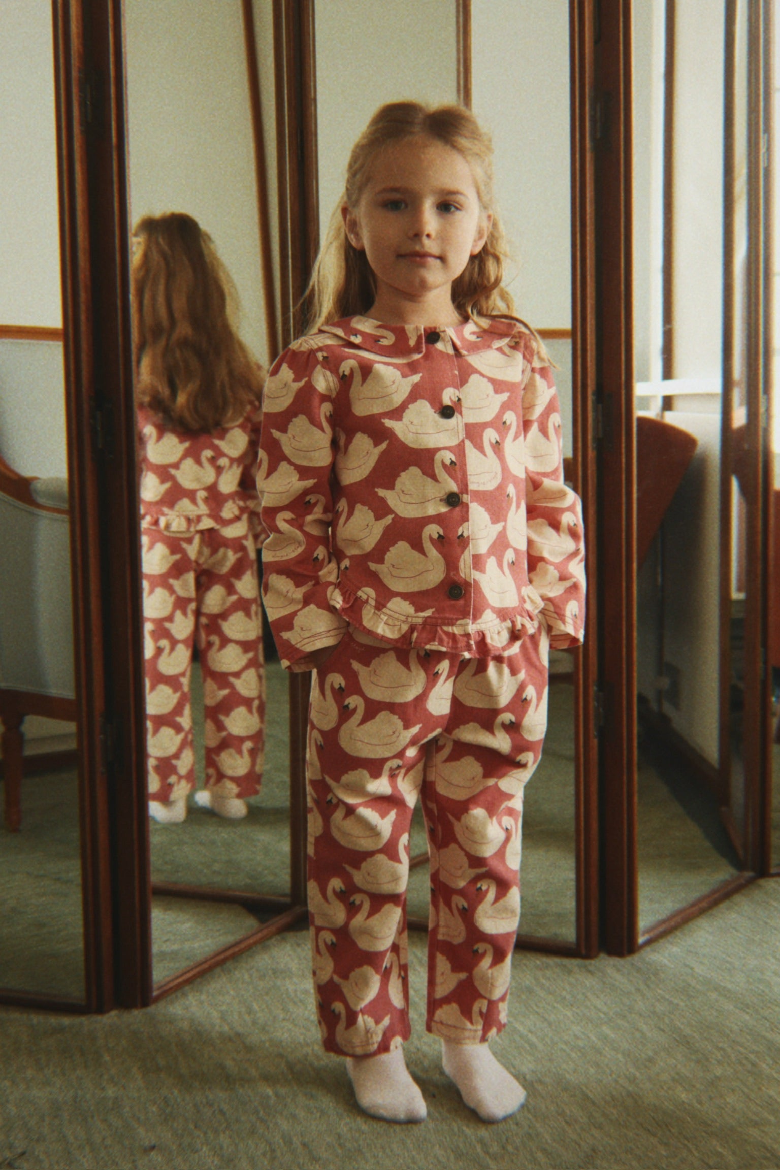 MAGOT FRILL PANTS - swan rose – Konges Sløjd®