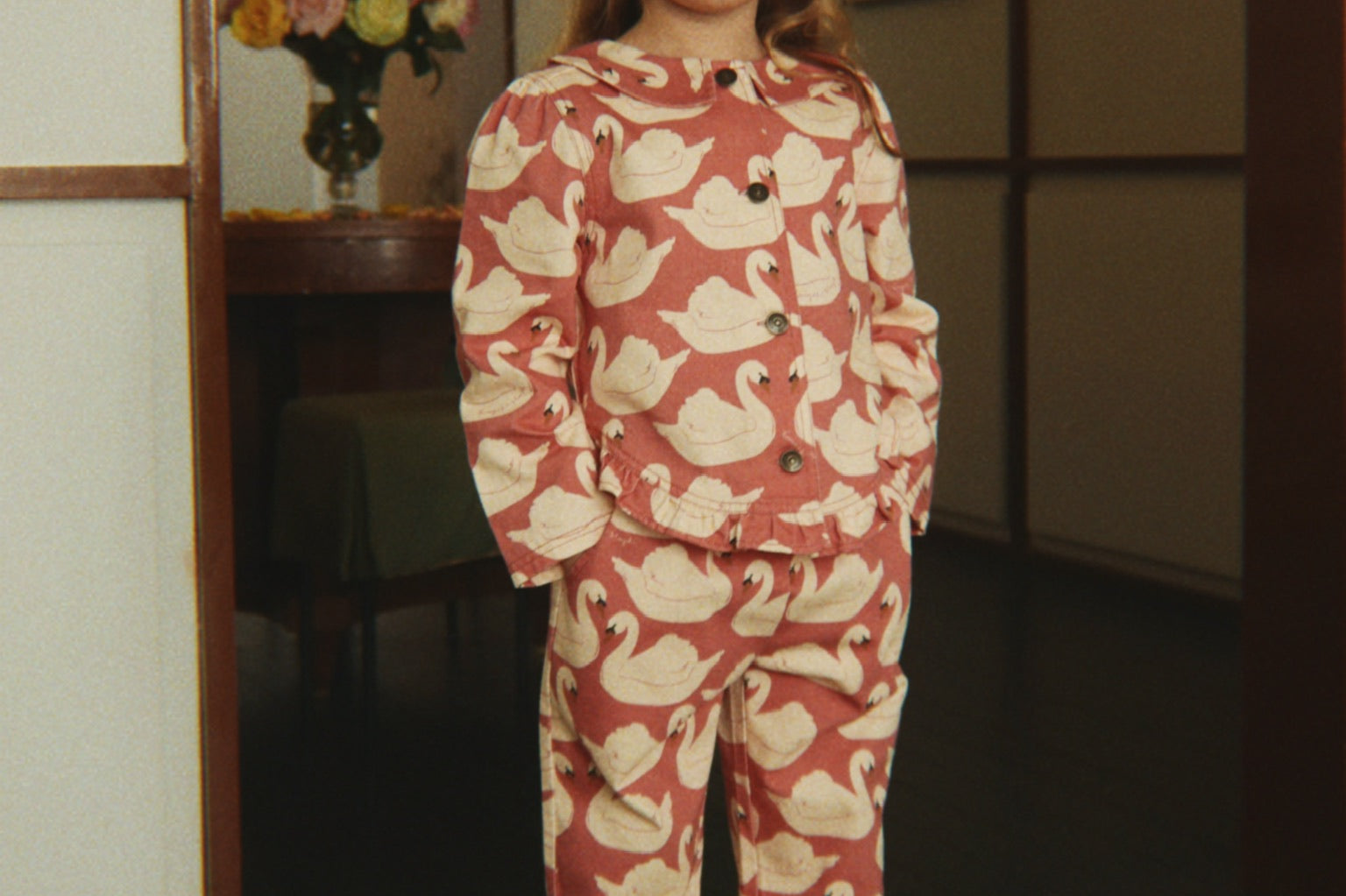 Konges Sløjd A/S WOVEN PANTS swan rose
