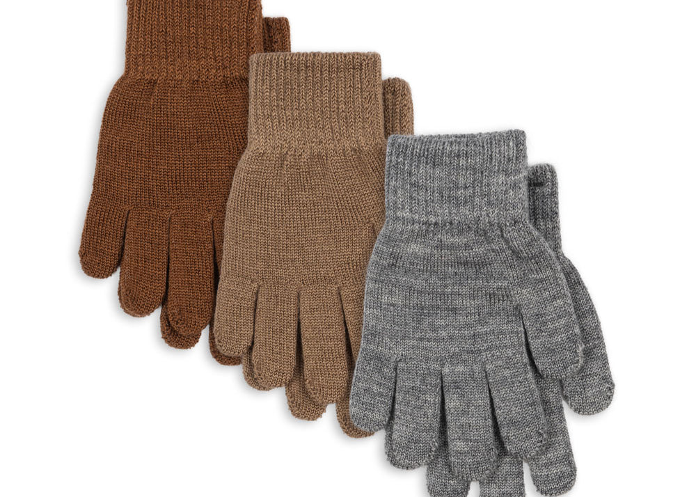 Konges Sløjd A/S GLOVES grey melange/beige/brown