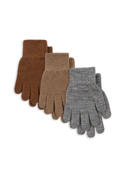Konges Sløjd A/S GLOVES grey melange/beige/brown