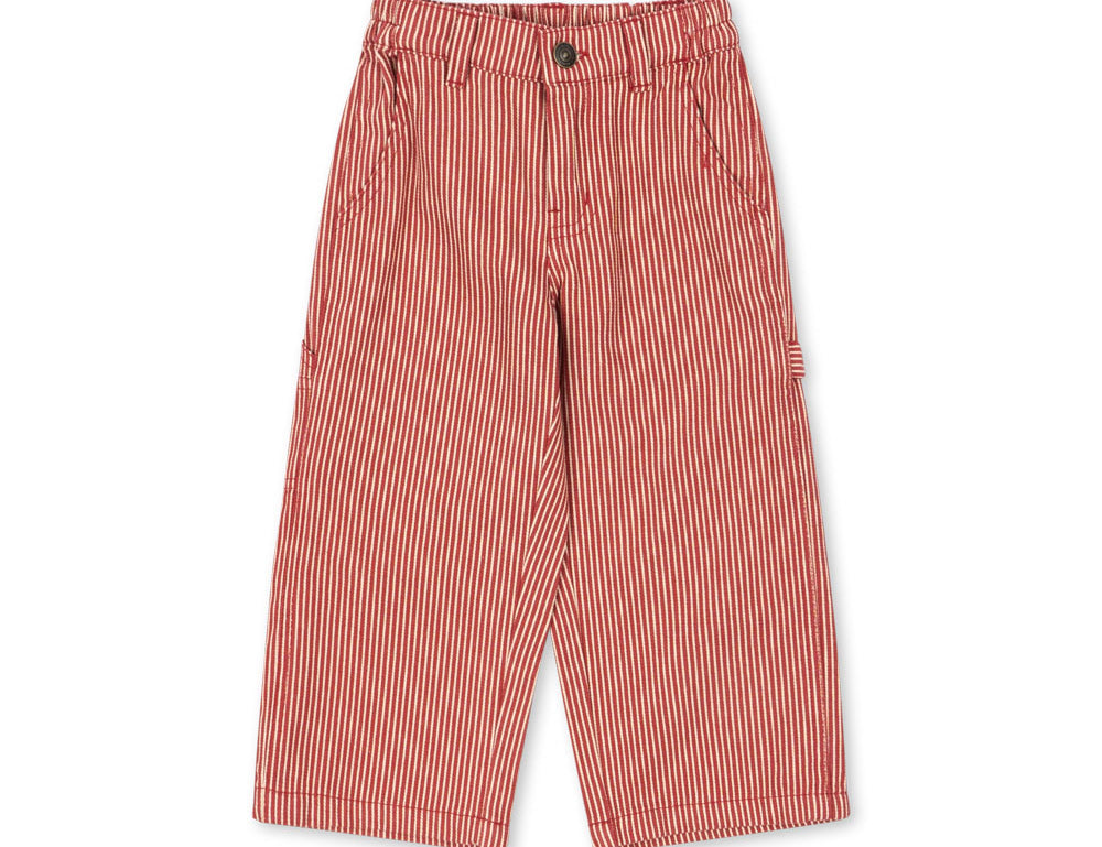 Konges Sløjd A/S WOVEN PANTS milk rouge stripe