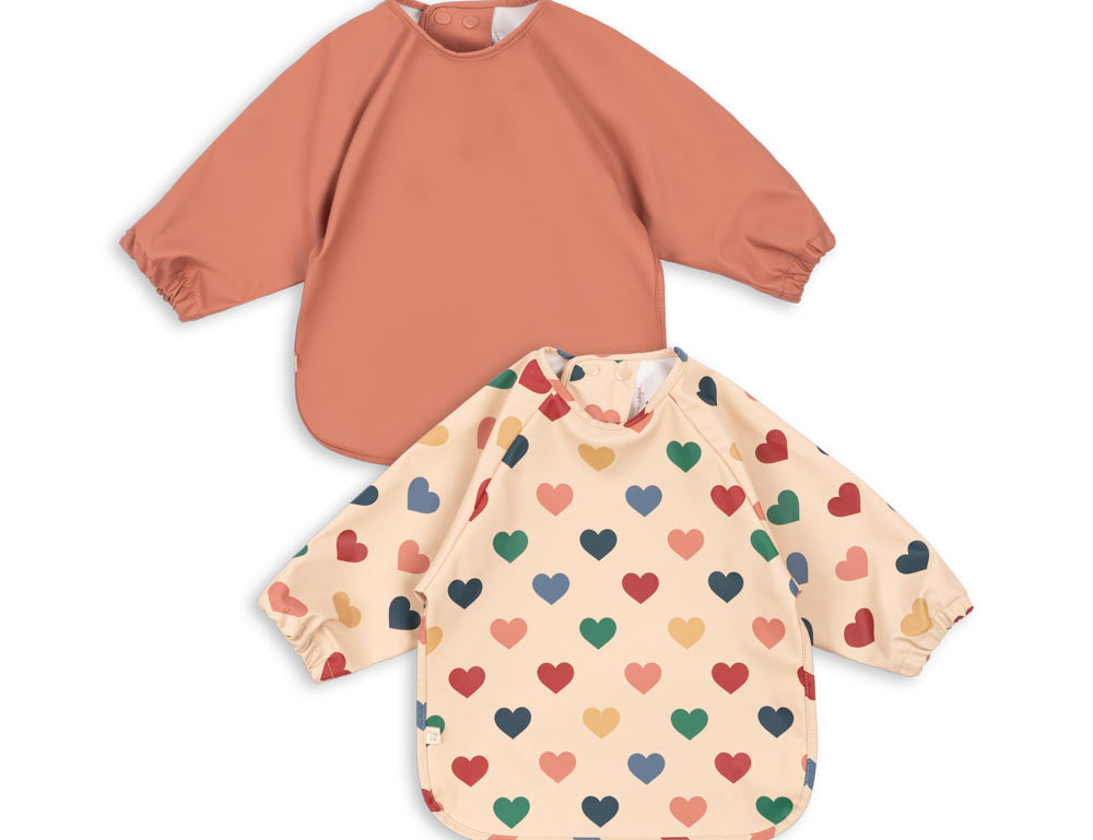 Konges Sløjd A/S DINNER BIBS coeur colore frappe/canyon rose
