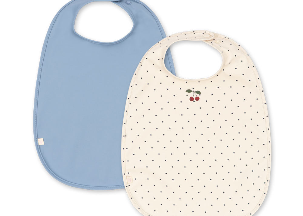 Konges Sløjd A/S DINNER BIBS navy dot/rain washed