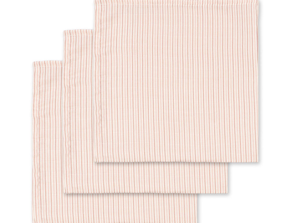 Konges Sløjd A/S MUSLIN CLOTHS stripie petite rose