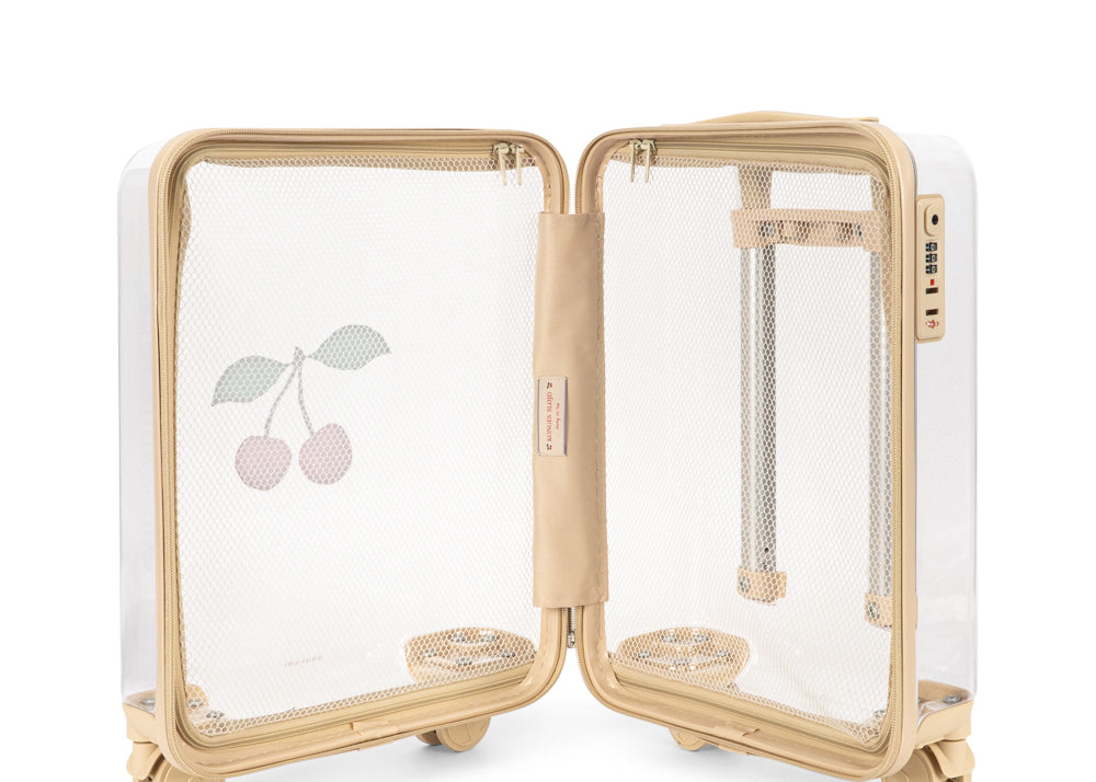 Konges Sløjd A/S TRAVEL SUITCASE cherry transparent