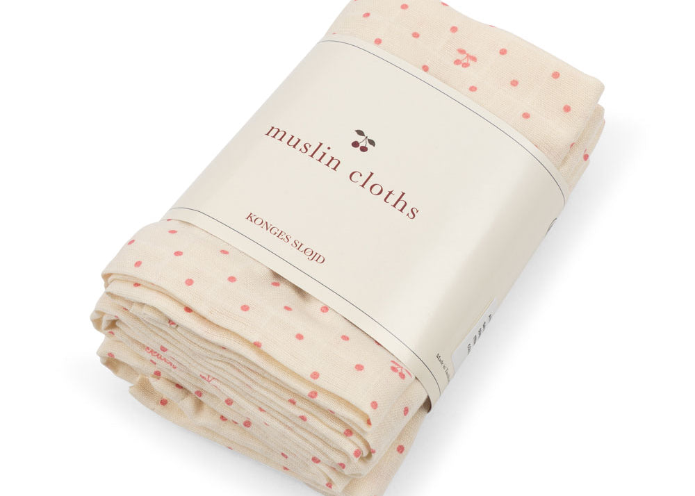 Konges Sløjd A/S MUSLIN CLOTHS cherry dot