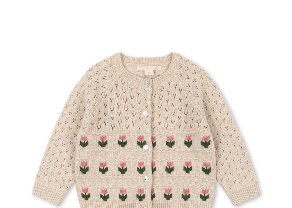 Konges Sløjd A/S KNITTED CARDIGANS cream and tulips